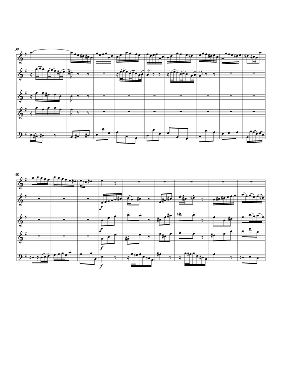 Et exultavit Spiritus meus from Magnificat, BWV 243 (arrangement for 5 recorders) Recorder scores gallery preview page 3