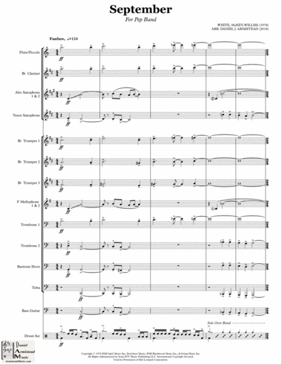 September September Marching Band scores gallery preview page 1