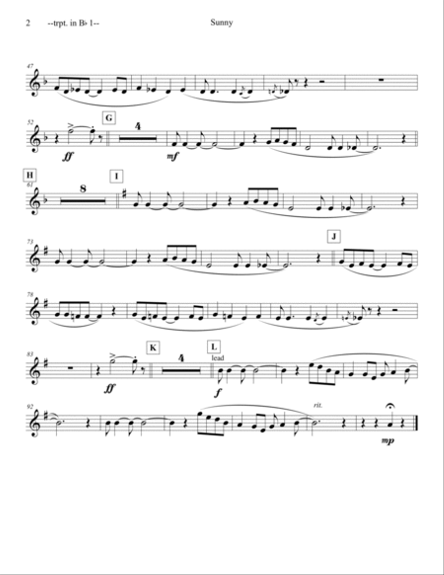 Sunny Sunny Brass Ensemble scores gallery preview page 2