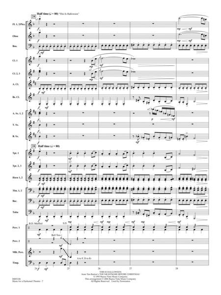 Music for a Darkened Theatre (The Film Scores of Danny Elfman) (arr. Brown) - Full Score