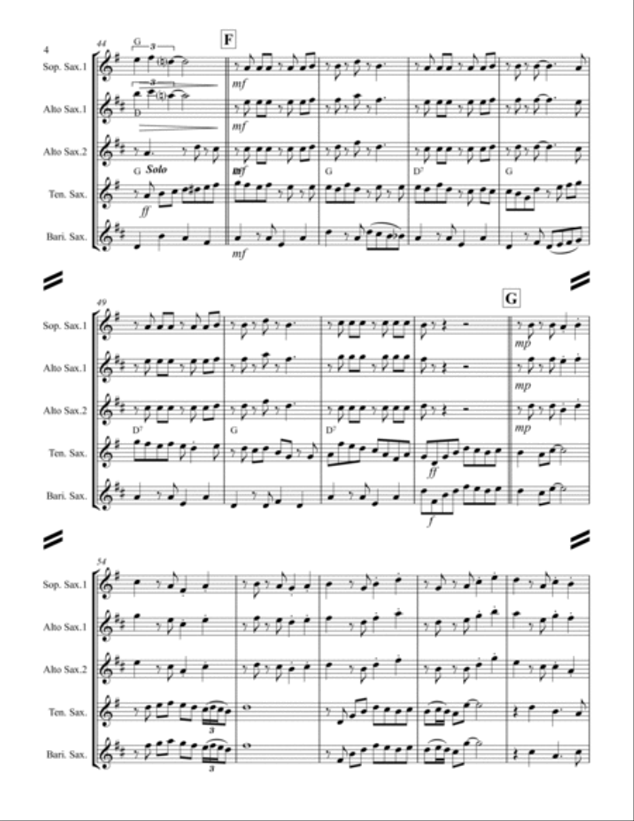 Cherry Pink And Apple Blossom White Saxophone Quartet scores gallery preview page 5