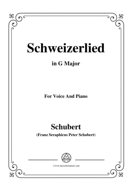 Schubert-Schweizerlied,in G Major,for Voice&Piano image number null
