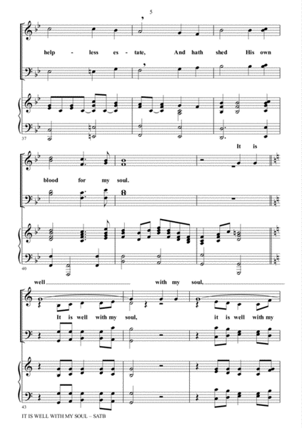 IT IS WELL WITH MY SOUL (Choir – SATB with Piano) image number null