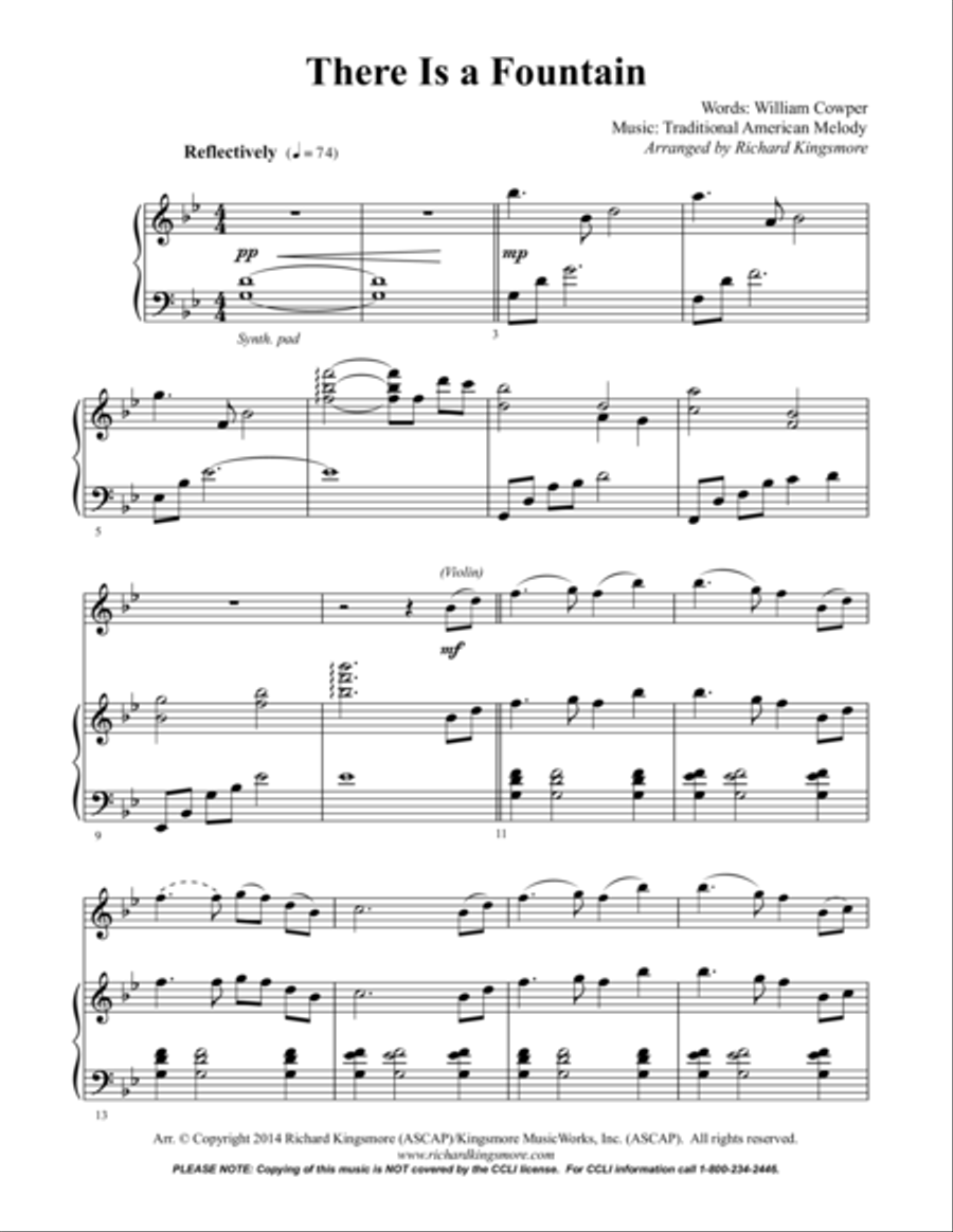 There Is a Fountain (vocal/piano) Voice scores gallery preview page 1