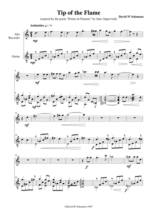 Tip of the flame - for alto recorder and guitar