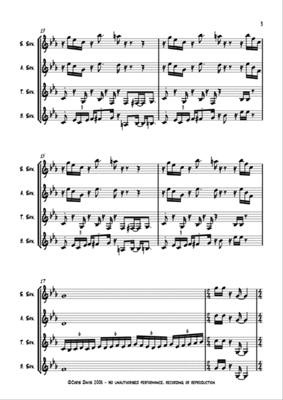 ConFusion - Sax Quartet Saxophone Quartet scores gallery preview page 3
