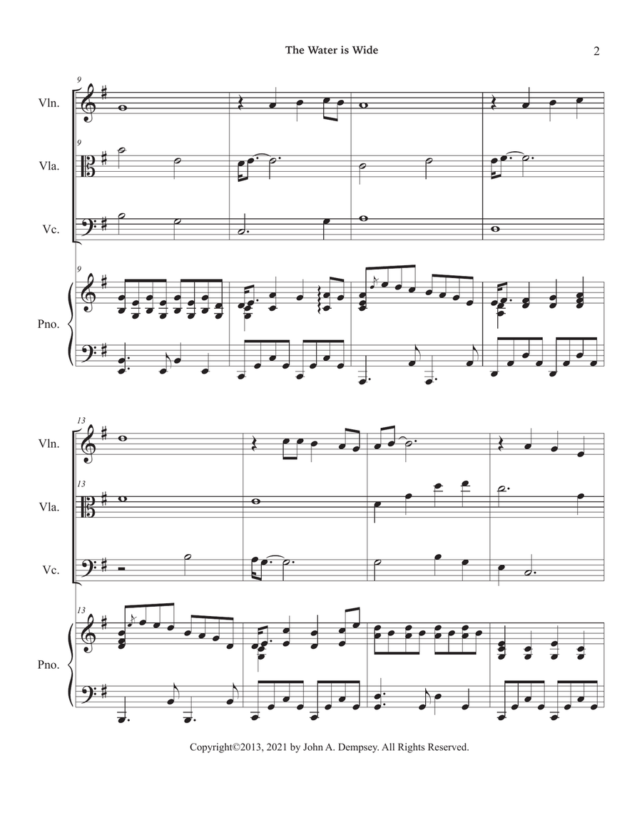 The Water is Wide (Piano Quartet): Violin, Viola, Cello and Piano Piano Quartet scores gallery preview page 6