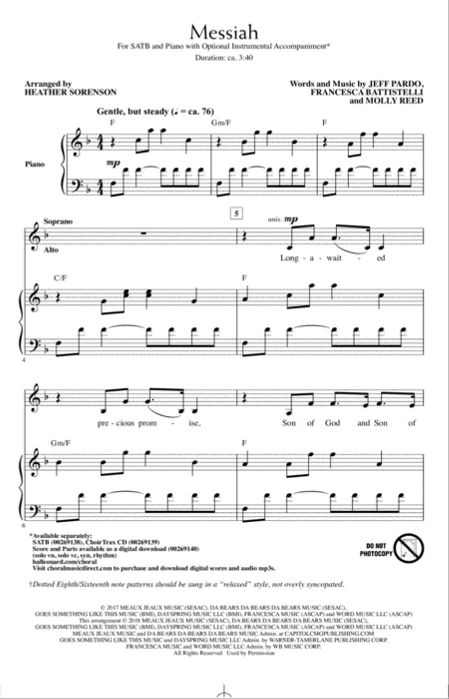 Messiah 4-Part scores gallery preview page 1