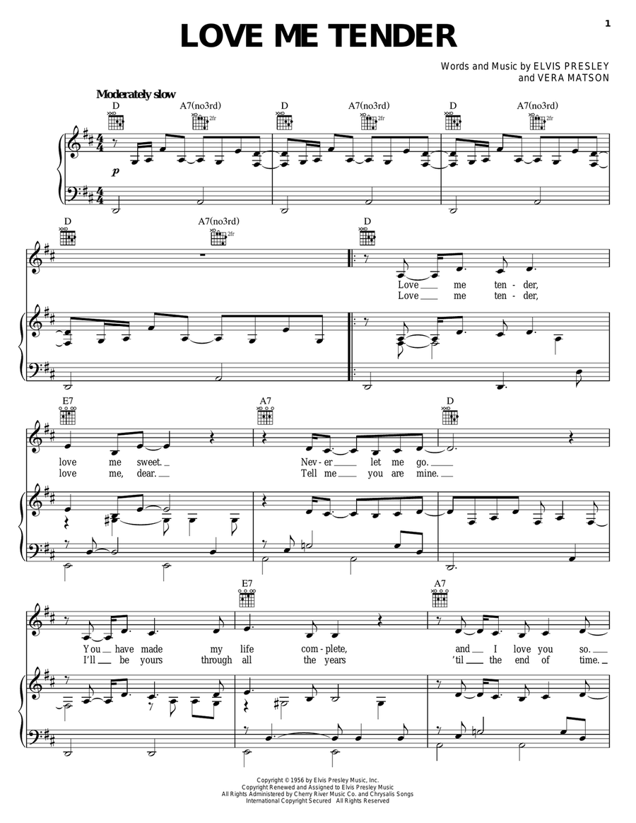 Love Me Tender Love Me Tender Acoustic Guitar scores gallery preview page 1