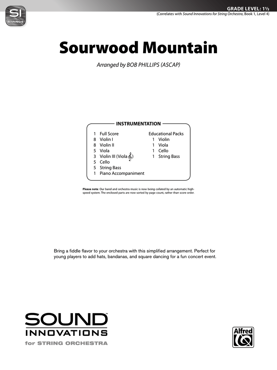 Sourwood Mountain: Score