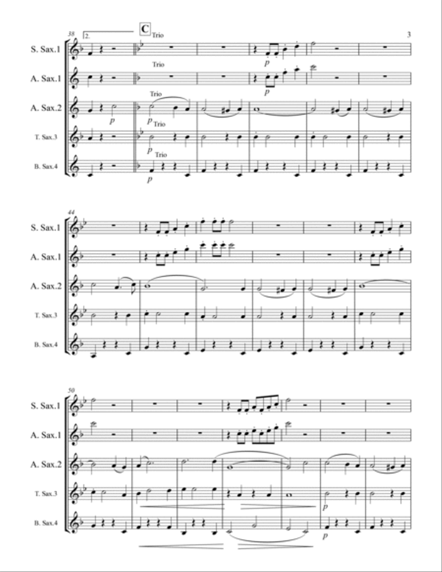 March - The Stars and Stripes Forever (for Saxophone Quartet SATB or AATB) Saxophone Quartet scores gallery preview page 4