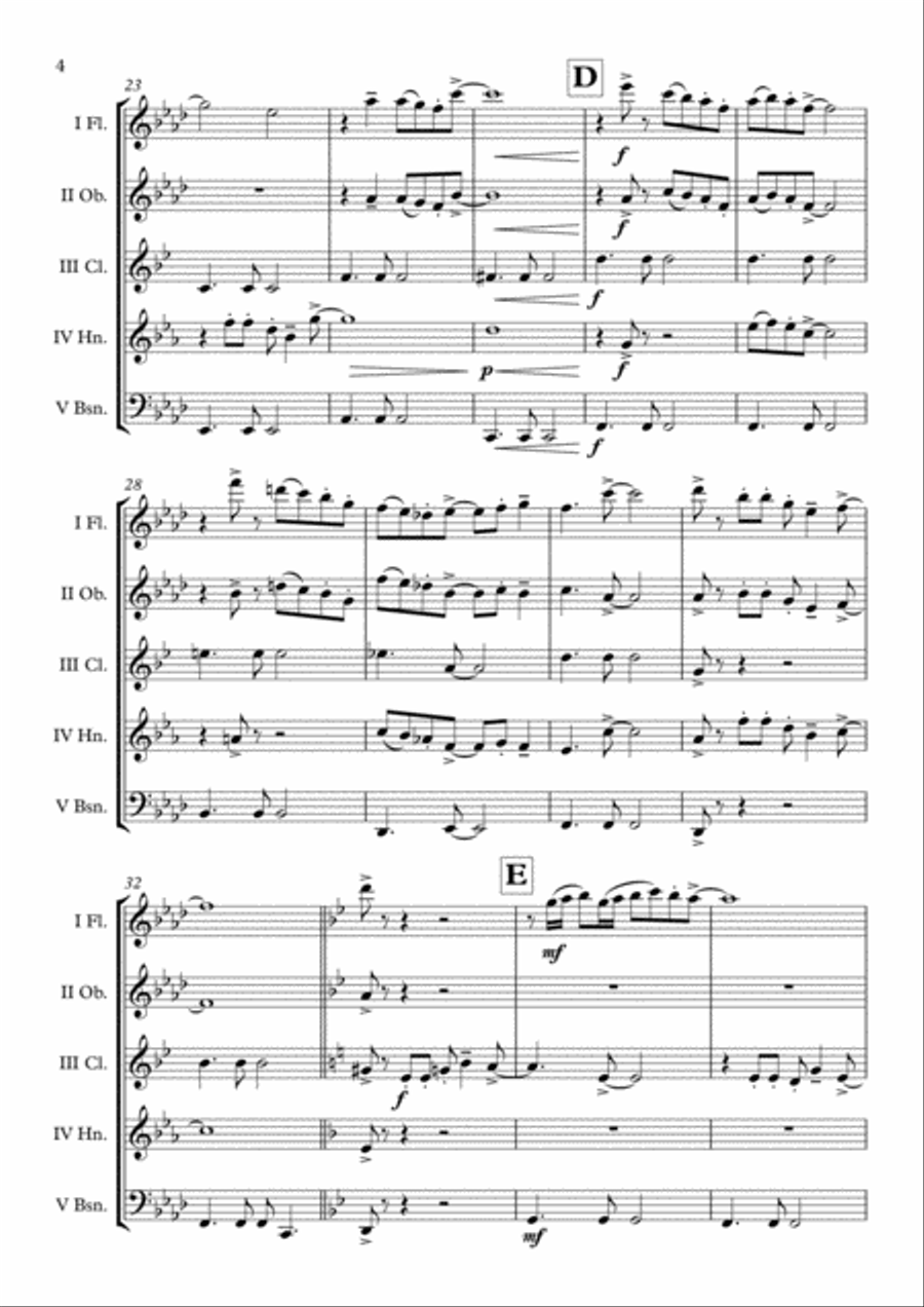 Hawaii Five-O Theme Hawaii Five-O Theme Woodwind Quintet scores gallery preview page 5