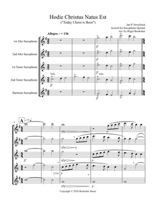 Hodie Christus Natus Est (Saxophone Quintet - 2 Alto, 2 Tenor, 1 Bari)