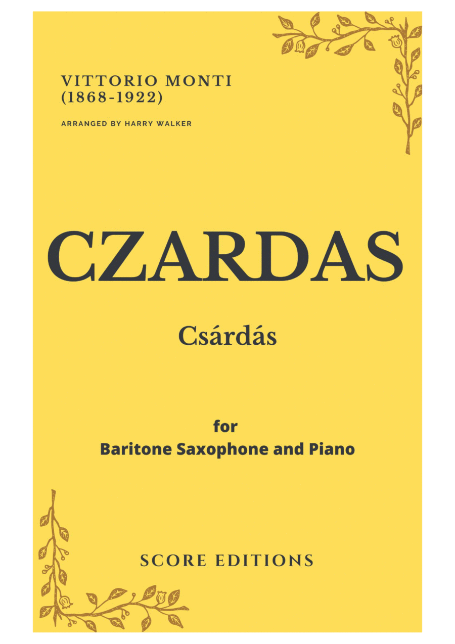 Czardas (Vittorio Monti) for Baritone Saxophone and Piano Baritone Saxophone scores gallery preview page 1