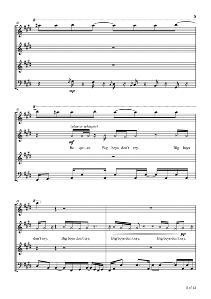 I'm Not In Love Woodwind Quartet scores gallery preview page 6