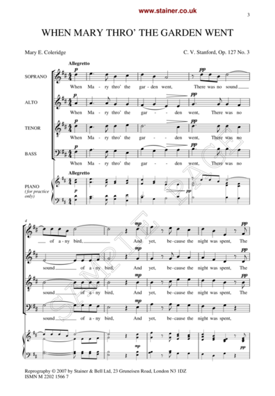 When Mary through the garden went 4-Part scores gallery preview page 2