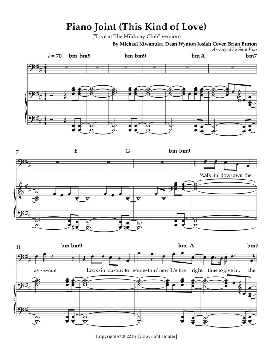 Piano Joint This Kind Of Love Piano, Vocal, Guitar scores gallery preview page 1