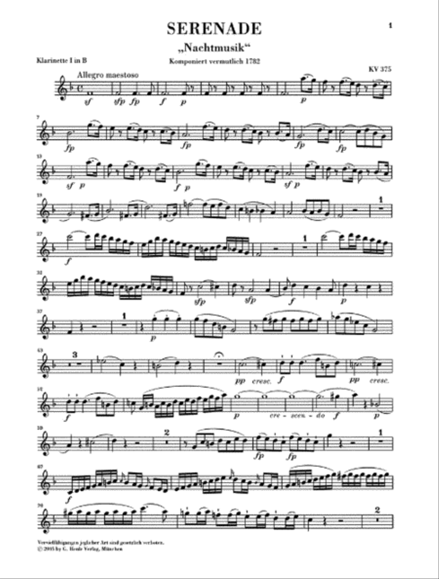 Serenade in E-flat Major, K. 375 Bassoon scores gallery preview page 3