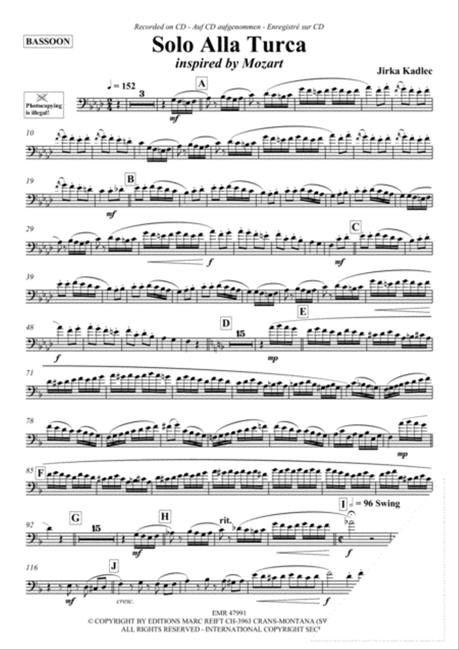 Solo Alla Turca Solo Alla Turca Bassoon Solo scores gallery preview page 3