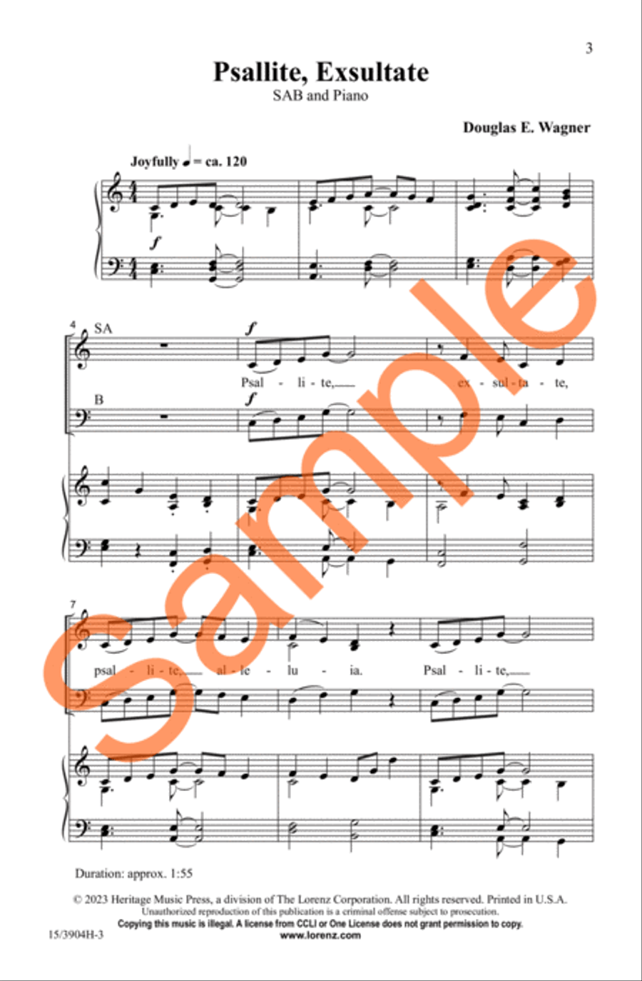 Psallite, Exsultate 3-Part scores gallery preview page 3