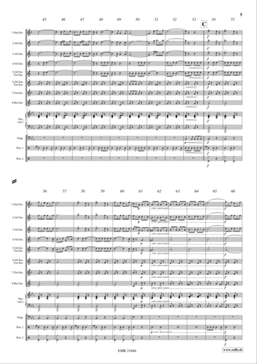 Funiculi Funicula Funiculi Funicula Saxophone Ensemble scores gallery preview page 5