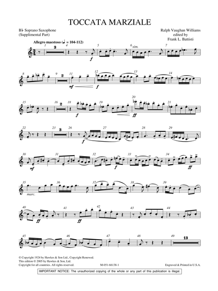 Toccata Marziale - Bb Soprano Saxophone