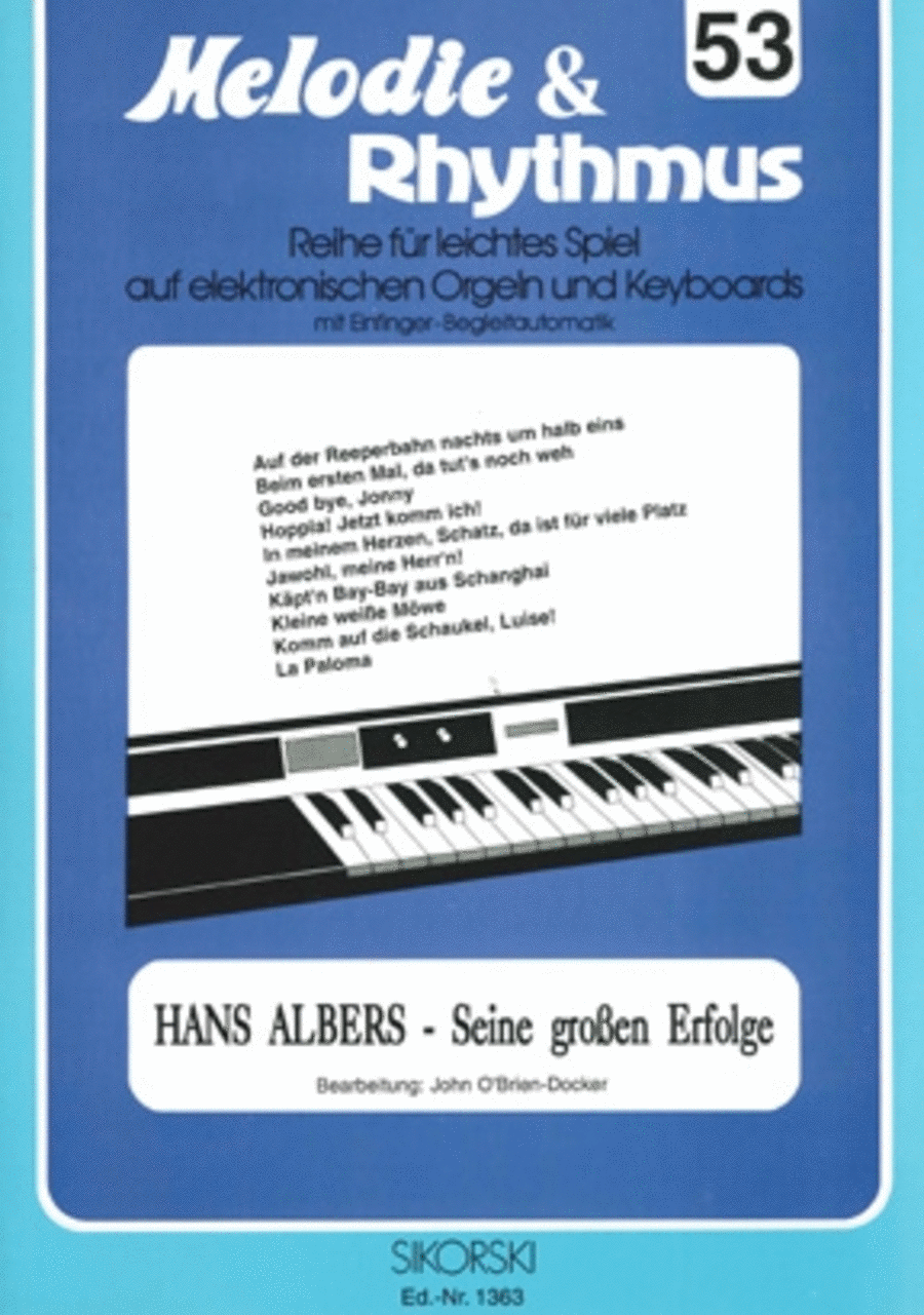 Melodie & Rhythmus, Heft 53: Hans Albers - Seine Groen Erfolge -fur Leichtes Spiel Auf School and Community scores gallery preview page 1