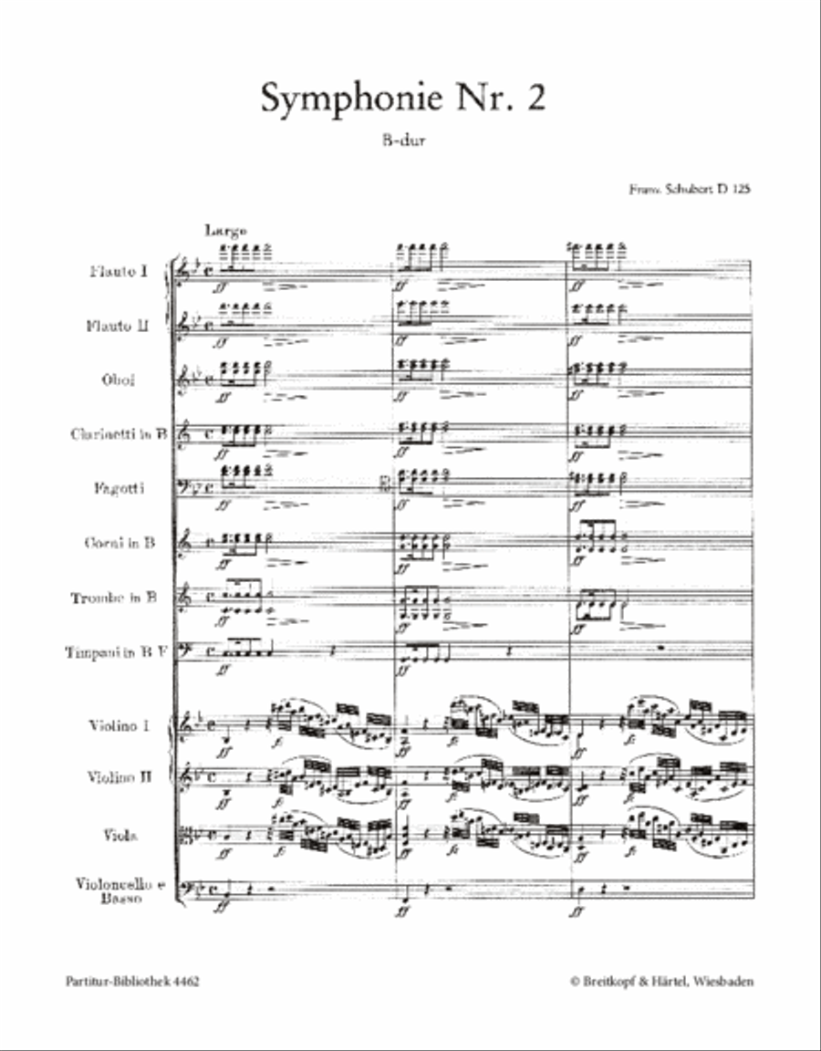 Symphony No. 2 in Bb major D 125 Orchestra scores gallery preview page 2