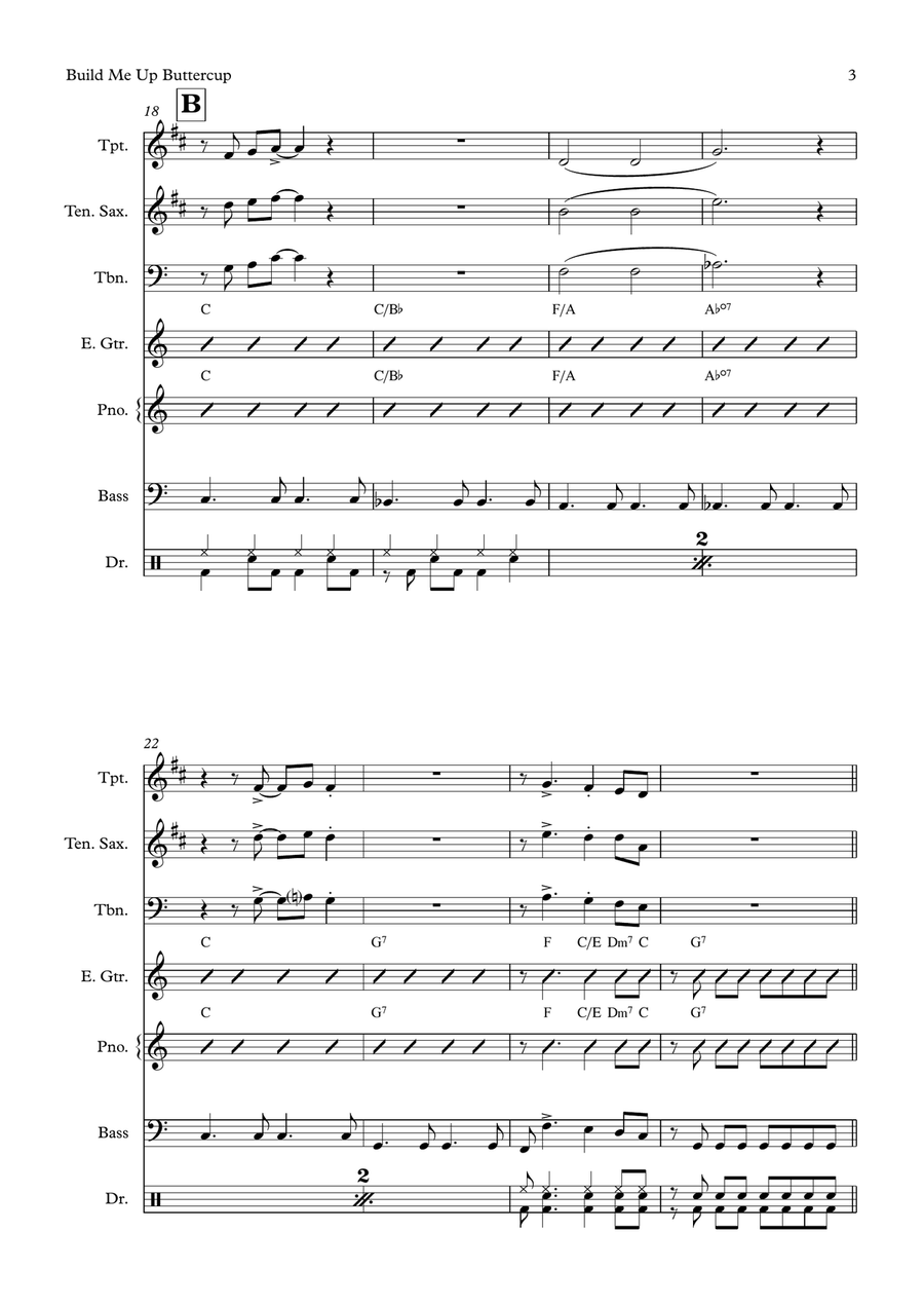 Build Me Up, Buttercup Small Ensemble scores gallery preview page 3