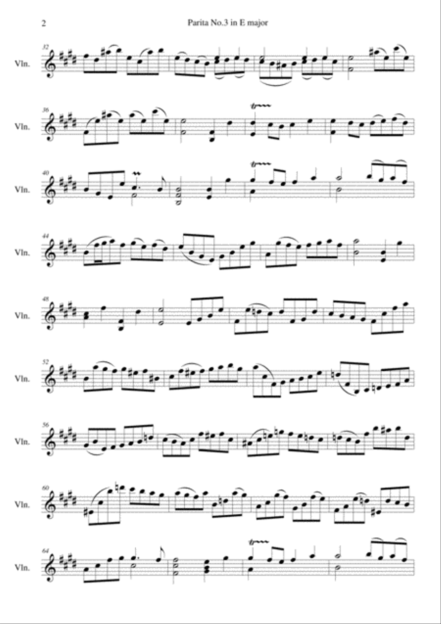 J. S. Bach : Gavotte en Rondeau Violin Solo scores gallery preview page 2