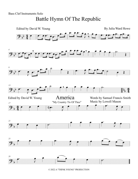 Six Solo Patriotic Selections For Bass Clef Instruments