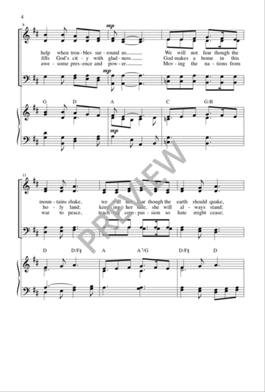 God Is Our Refuge, God Is Our Strength 4-Part scores gallery preview page 5