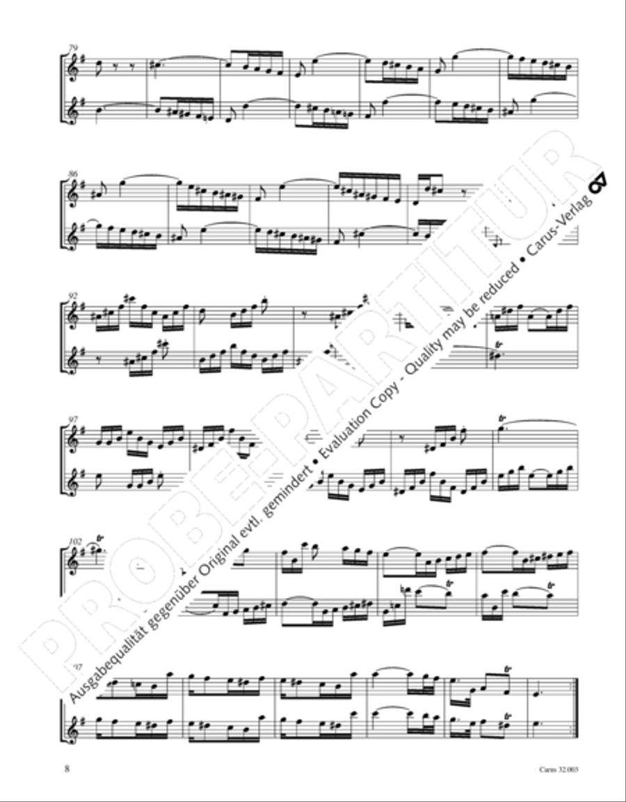 Gesamtausgabe Band 3 (Kammermusik: Duette, Solo- und Triosonaten) Score scores gallery preview page 29