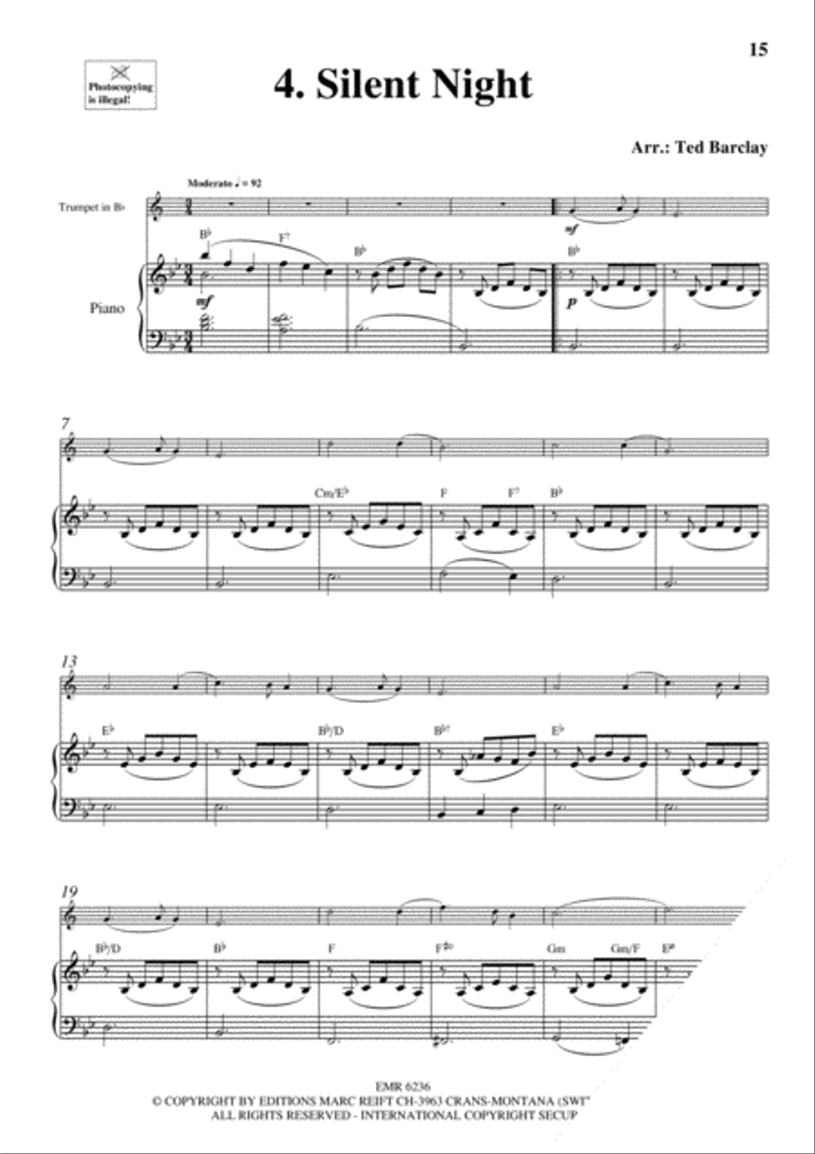 10 Easy Christmas Solos Trumpet Solo scores gallery preview page 6