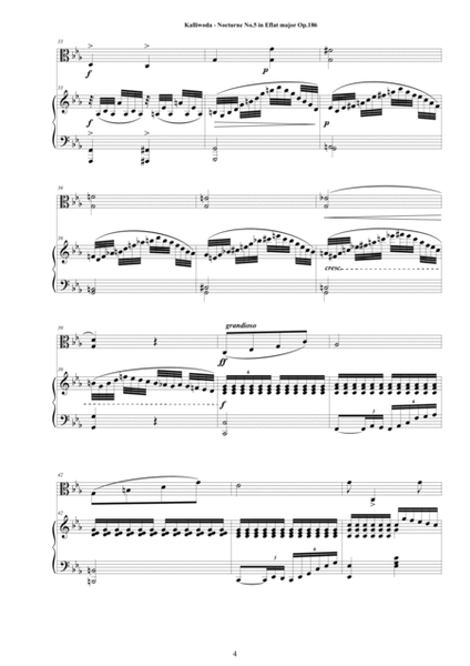 Kalliwoda - Nocturne No.5 in E flat major Op.186 for Viola and Piano - Score and Part image number null