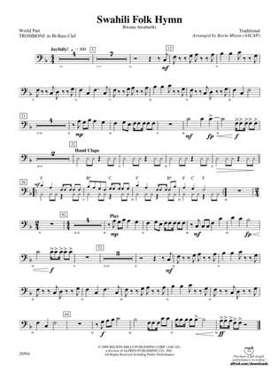 Swahili Folk Hymn (Bwana Awabariki): (wp) 1st B-flat Trombone B.C.