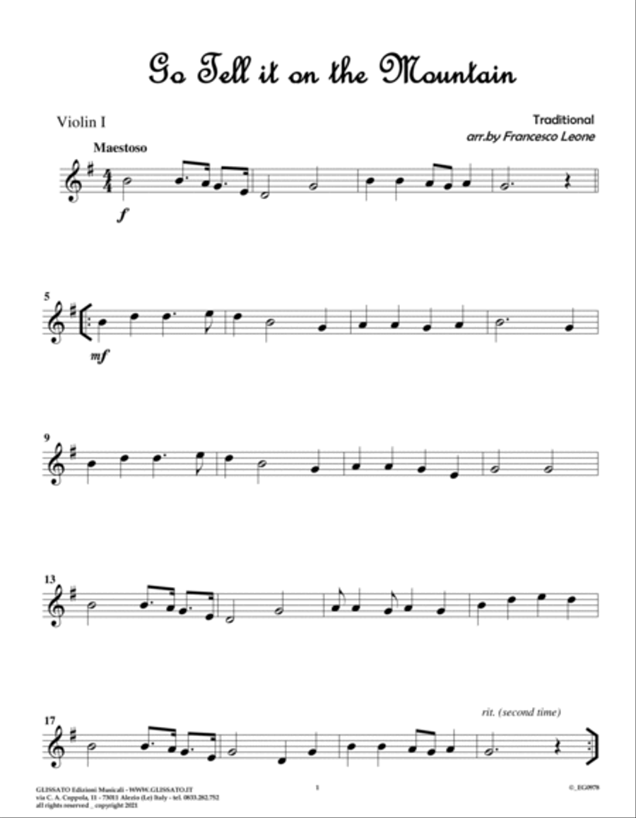10 easy Christmas Tunes for String Quartet (set of parts) image number null