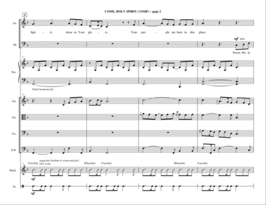 Come, Holy Spirit, Come! - Full Score Choir scores gallery preview page 2