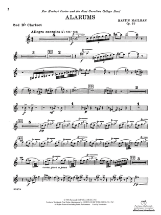 Alarums, Op. 27: 2nd B-flat Clarinet