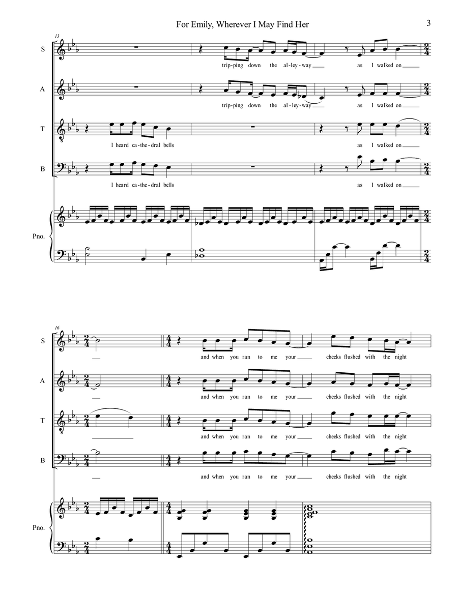 For Emily, Whenever I May Find Her 4-Part scores gallery preview page 3