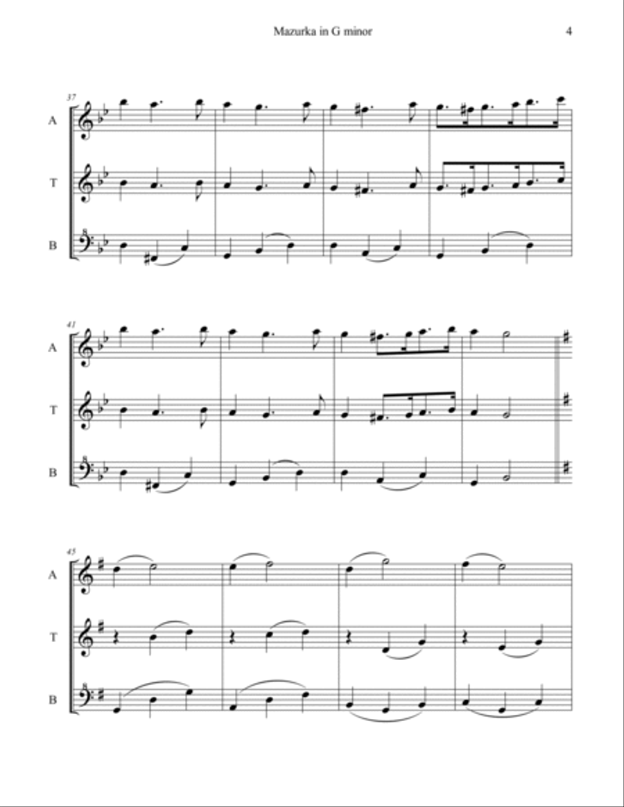 Saint-Saens Mazurka for Recorder Trio Recorder scores gallery preview page 6