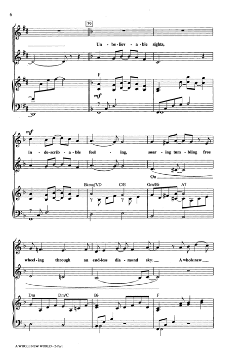 A Whole New World (from Aladdin) (arr. Ed Lojeski) 2-Part scores gallery preview page 5