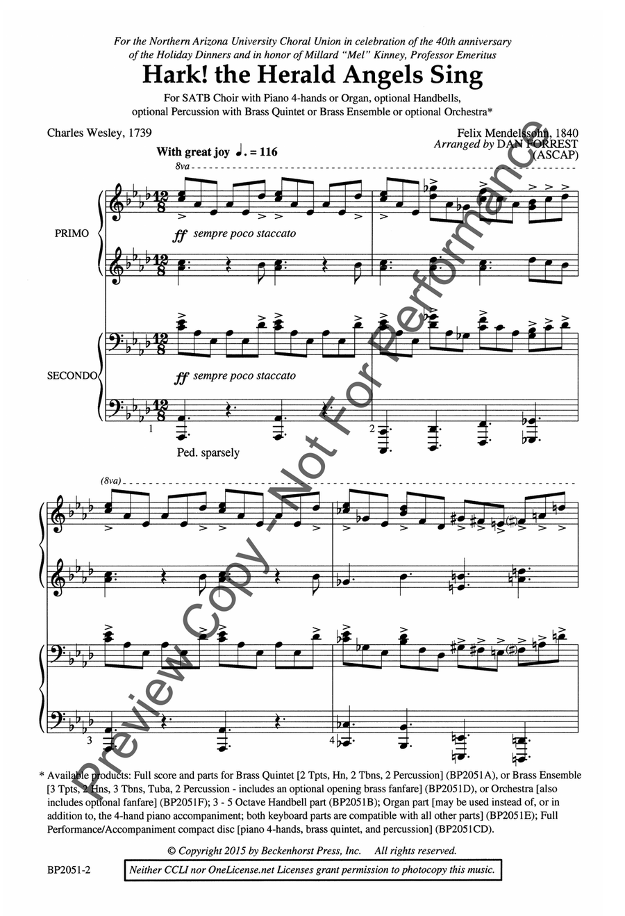 Hark! the Herald Angels Sing - Forrest 4-Part scores gallery preview page 3