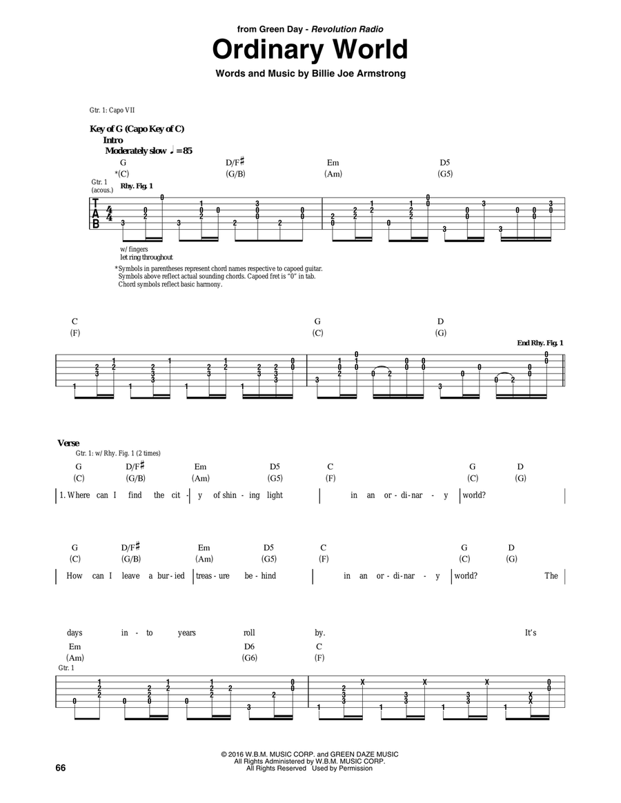 Ordinary World Ordinary World Acoustic Guitar scores gallery preview page 1