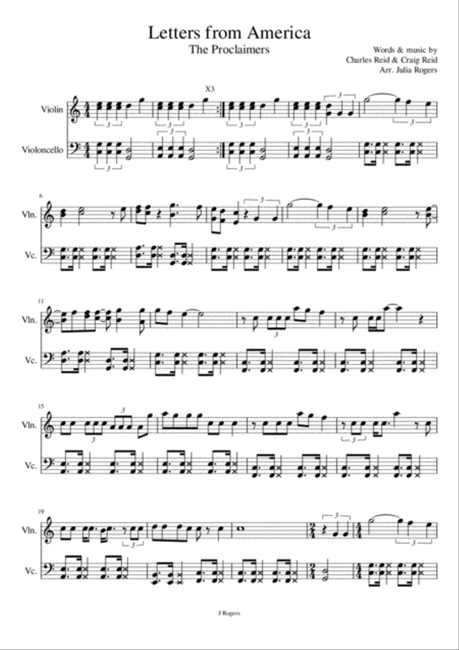 Letter From America String Duet scores gallery preview page 1