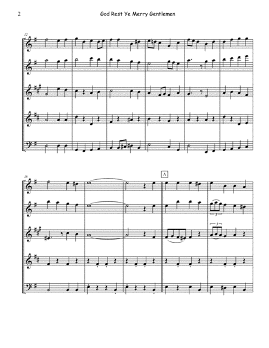God Rest Ye Merry Gentlemen - Woodwind Quintet - 2018 Holiday Contest Entry Woodwind Quintet scores gallery preview page 2