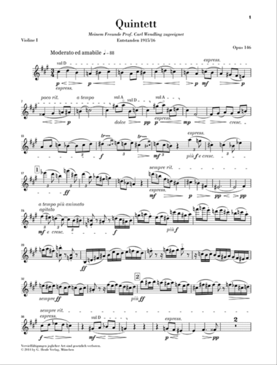 Clarinet Quintet in A Major Op. 146 Clarinet scores gallery preview page 3