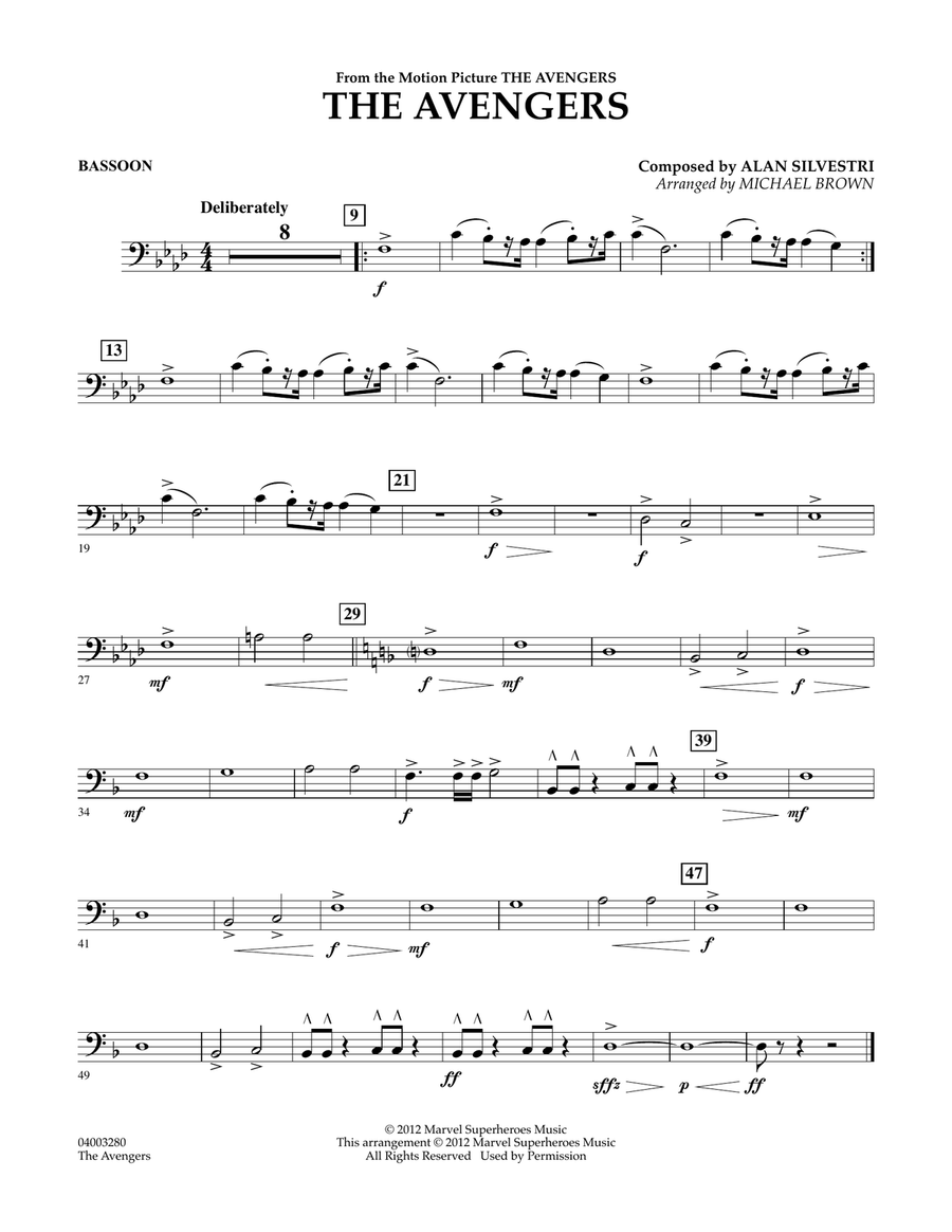 The Avengers - Bassoon The Avengers - Bassoon Concert Band scores gallery preview page 1
