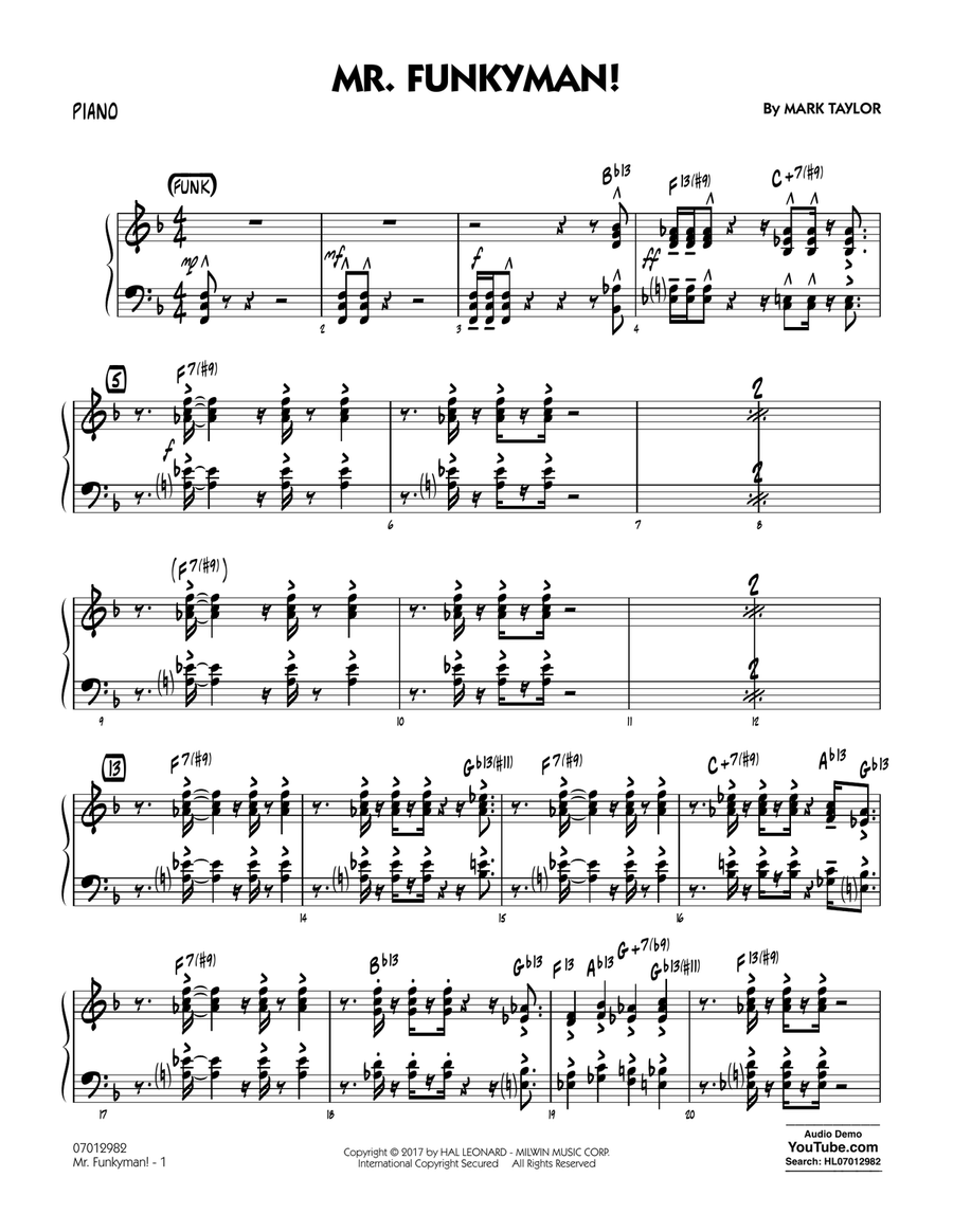 Mr. Funkyman! - Piano