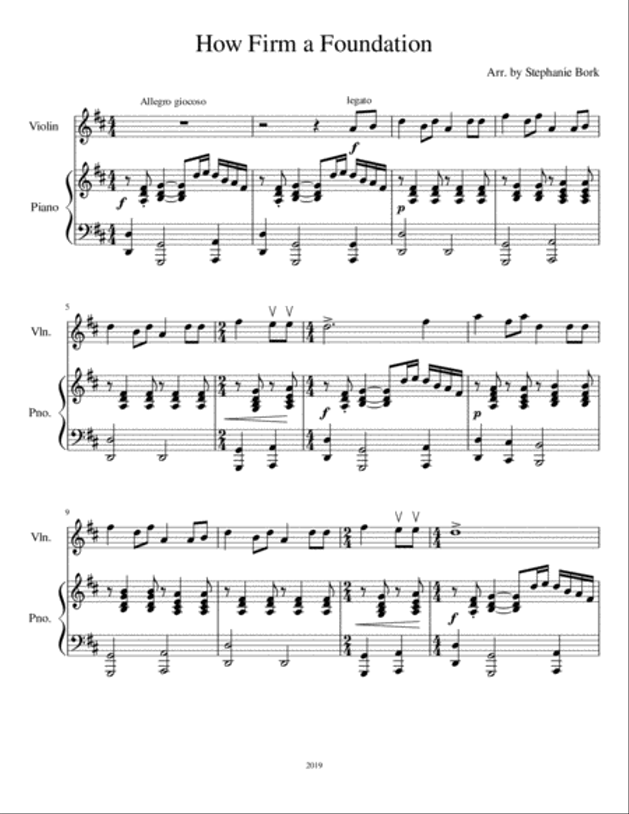How Firm A Foundation Violin Solo scores gallery preview page 1